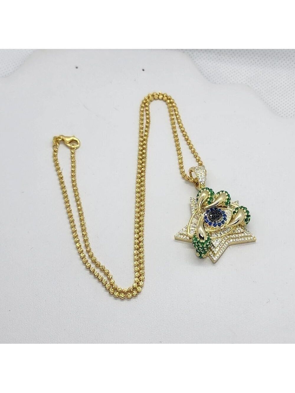 Brand Sterling Silver 925 Star Evil Eye Claw Necklace